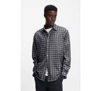 HUGO Oversized-fit shirt in checked cotton twill - Style Ebalto, 50556347 Blue Patterned M