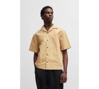 HUGO Oversized-fit shirt in cotton seersucker - Style Espino, 50540137 Light Beige M