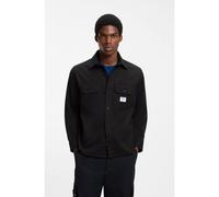 HUGO Oversized-fit shirt in cotton with flap chest pockets - Style Ekynone_1, 50570729 Black S