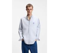 HUGO Oversized-fit shirt in Oxford cotton with logo embroidery - Style Ebalto_BD, 50561280 Light Blue XXL