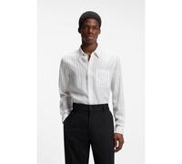 HUGO Oversized-fit shirt in striped canvas - Style Erillo, 50566290 White Stripes XXL