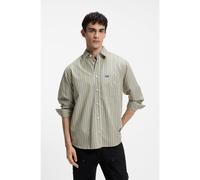 HUGO Oversized-fit shirt in striped cotton poplin - Style Ebalto_1, 50572451 Beige Patterned M