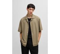 HUGO Oversized-fit shirt in structured jersey - Style Espino, 50539345 Khaki L