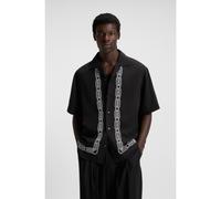 HUGO Oversized-fit shirt with embroidered pattern - Style Espino, 50549755 Black L