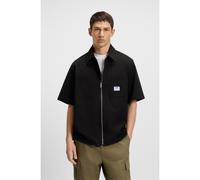 HUGO Oversized fit shirt with zip-up front - Style Ekyz, 50545166 Black XXL