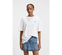 HUGO Oversized-fit T-shirt in cotton with logo artwork - Style Oversize_tee_B_5, 50547957 White S