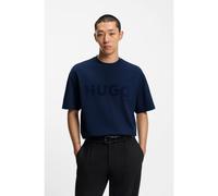 HUGO Oversized-fit T-shirt in cotton with reflective logo - Style Dinkee, 50525765 Dark Blue L