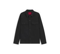 HUGO Epoldo Oversized Fit Canvas Overshirt, Black, Size S, Men Black