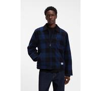 HUGO Padded jacket in Glen-check cotton flannel - Style Baker2641, 50567780 Dark Blue L
