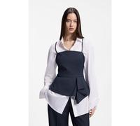 HUGO Pinstripe top with peplum hem - Style Calita, 50564137 Dark Blue 12