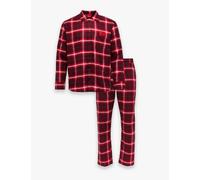Hugo Pure Cotton Checked Pyjama Set Dark Red
