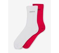 HUGO QS Fine Rib Socks Women white red (2 pairs) - 35-38