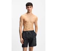 HUGO Quick-dry swim shorts with spray-effect logo - Style SPRAY_SWIM_SHORTS, 50561096 Black M