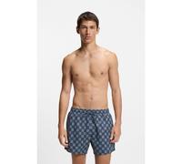 HUGO Quick-dry swim shorts with stacked-logo check print - Style AARON_SWIM, 50556792 Dark Blue M