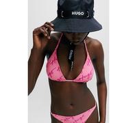 HUGO Quick-dry triangle bikini with handwritten logos - Style HUGO BOLD TRIANGLE, 50510799 Pink Patterned XL
