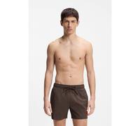 HUGO Quick-drying swim shorts with red logo label - Style DOMINICA, 50493450 Dark Brown XXL