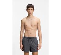 HUGO Quick-drying swim shorts with red logo label - Style DOMINICA, 50493450 Dark Grey XL