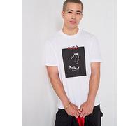HUGO Regular Fit Animal Print Dobero T-Shirt, White, Size M, Men White