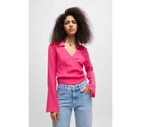HUGO Regular-fit blouse with wrap front - Style Earletta, 50538727 Pink 12