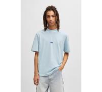 HUGO Regular-fit cotton-jersey T-shirt with blue logo patch - Style Nieros, 50509991 Light Blue S