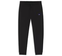 HUGO Mens Napin Cotton-Terry Tracksuit Bottoms with Logo Patch Black