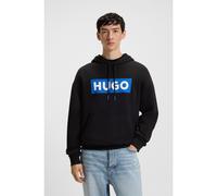 HUGO Regular-fit hoodie in cotton terry with logo print - Style Nalves, 50522370 Black XS