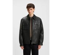 HUGO Regular-fit leather jacket with flap pockets - Style Lemni, 50546478 Black L