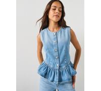 Hugo Gimma 10281232 Sleeveless Blouse Blue M Woman
