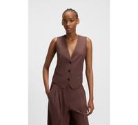 HUGO Regular-fit waistcoat in stretch fabric - Style Aumara-2, 50545278 Dark Brown 8
