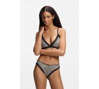 HUGO Regular-rise briefs in stretch microfibre with lace trim - Style BRIEF UNIQUE, 50545733 Patterned S