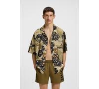 HUGO Relaxed-fit beach shirt with all-over print - Style BEACH SHIRT RELAXED, 50540065 Light Green XL