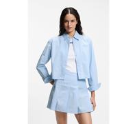 HUGO Relaxed-fit blouse in striped cotton poplin - Style Epic_B, 50559452 Light Blue Stripes 12