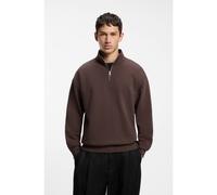 HUGO Relaxed-fit cotton sweatshirt with zip neck - Style Durty244, 50525881 Brown XS