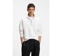 HUGO Relaxed-fit cotton sweatshirt with zip neck - Style Durty244, 50525881 Natural XXL