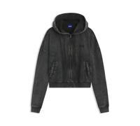 HUGO Relaxed-fit cropped hoodie with washed box logo - Style Dooba_B, 50563204 Black XL