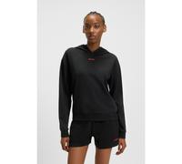 HUGO Relaxed-fit hoodie in stretch jersey with logo print - Style SHUFFLE_HOODIE, 50490594 Black XXL