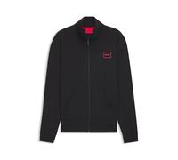 Hugo Jacket Laze 10261152 – Relaxed Stretch-Cotton Full-Zip Frame-Logo – Black L Men