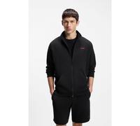 HUGO Relaxed-fit jacket in a waffle-structured cotton blend - Style AUSTIN ZIP JACKET, 50556966 Black XL
