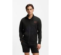 HUGO Mens Laze Zip Jacket Frame-logo jacket in stretch cotton