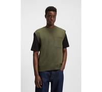 HUGO Relaxed-fit knit T-shirt with chest pocket - Style Savvy, 50543780 Olive XL