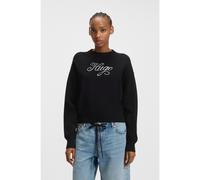 HUGO Relaxed-fit knitted sweater with metallised-yarn logo - Style Slogix_B, 50548145 Black S