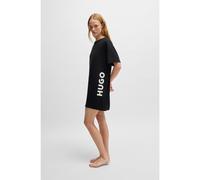 HUGO Relaxed-fit nightdress in stretch jersey with logo print - Style UNITE_NIGHTY, 50522897 Black XS