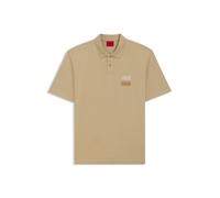 HUGO Relaxed-fit polo shirt in cotton with split logo - Style Dusplity, 50542834 Beige XXL