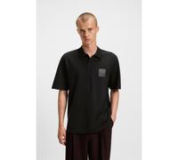 HUGO Relaxed-fit polo shirt in cotton with split logo - Style Dusplity, 50542834 Black S
