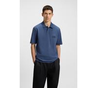HUGO Relaxed-fit polo shirt in cotton with split logo - Style Dusplity, 50542834 Blue L