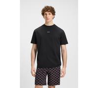 HUGO Relaxed-fit pyjama T-shirt in cotton with logo print - Style SPLIT LOGO_T-SHIRT, 50544185 Black S