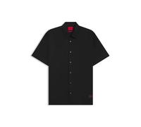 HUGO Relaxed-fit Shirt in Peached Stretch Cotton Black