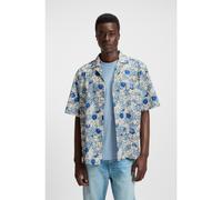 HUGO Relaxed-fit shirt in printed cotton poplin - Style Eligino, 50545357 Blue Patterned XXL