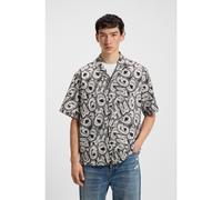 HUGO Relaxed-fit shirt in printed cotton poplin - Style Eligino, 50549768 Patterned S