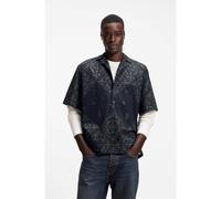 HUGO Relaxed-fit shirt in printed cotton poplin - Style Eligino, 50565370 Blue Patterned S
